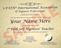 Banyan Hypnosis Center Advanced 7th Path Self-Hypnosis Teacher Certificate